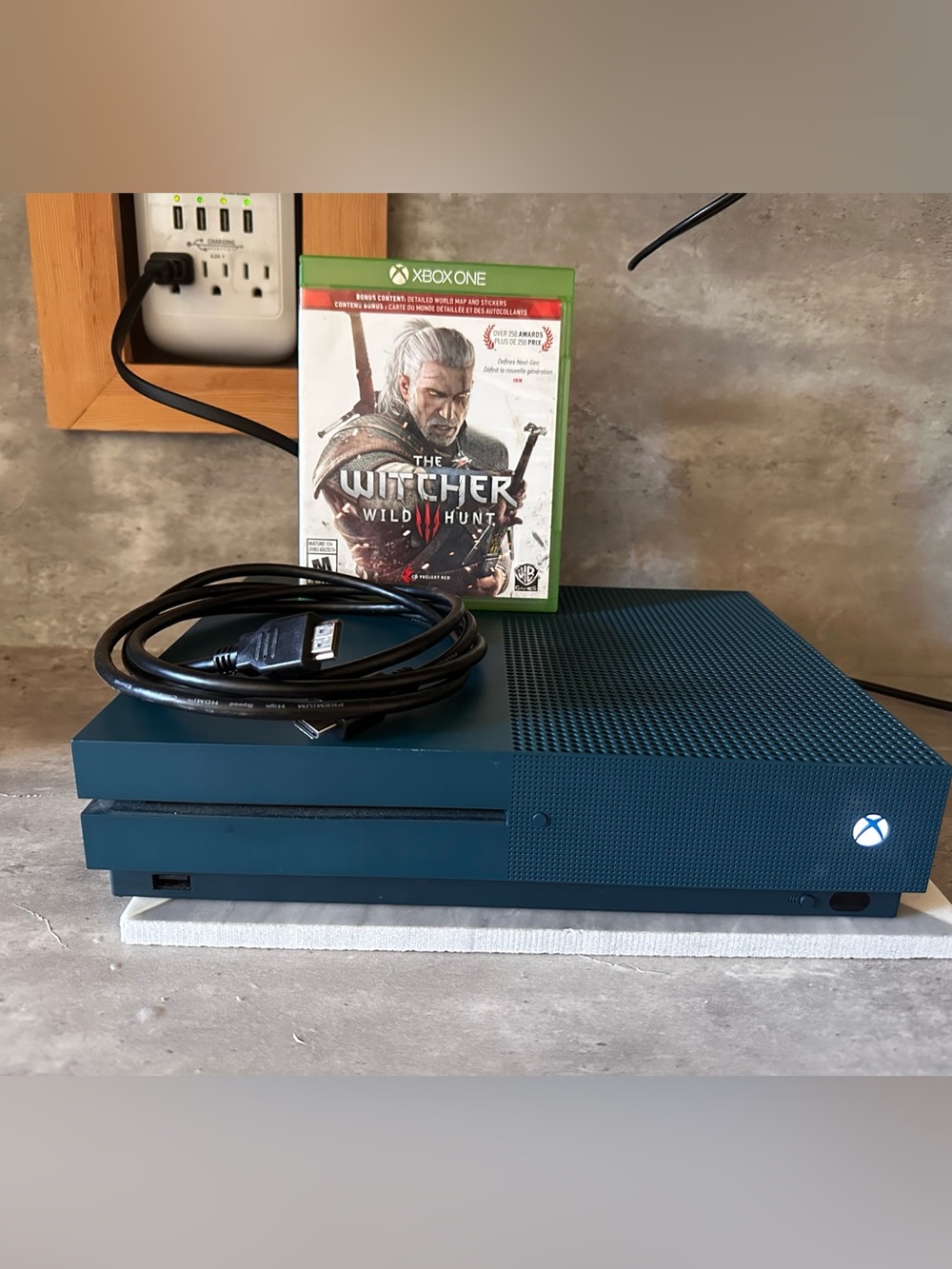 Xbox One Console in Teal with The Witcher 3